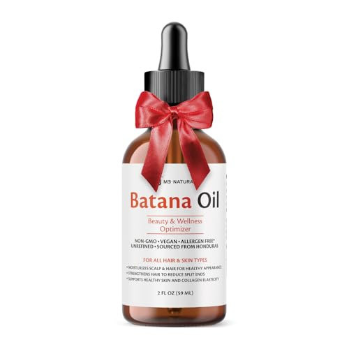 M3 Naturals Vegan Batana Oil | Unrefined Batana Oil for Hair & Skin | Supports Healthy Skin & Collagen Production| 100% Pure Batana & Non-GMO | 2 FL OZ (59 ML) | Amazon (US)