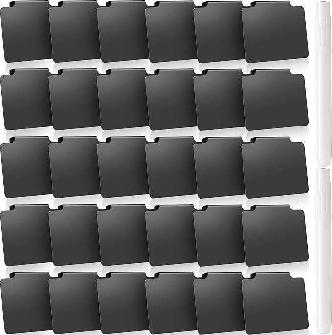 32 Pieces Basket Labels Clip Set, Include 30 Pieces Kitchen Clip Label Holder Removable PVC Bin w... | Amazon (US)