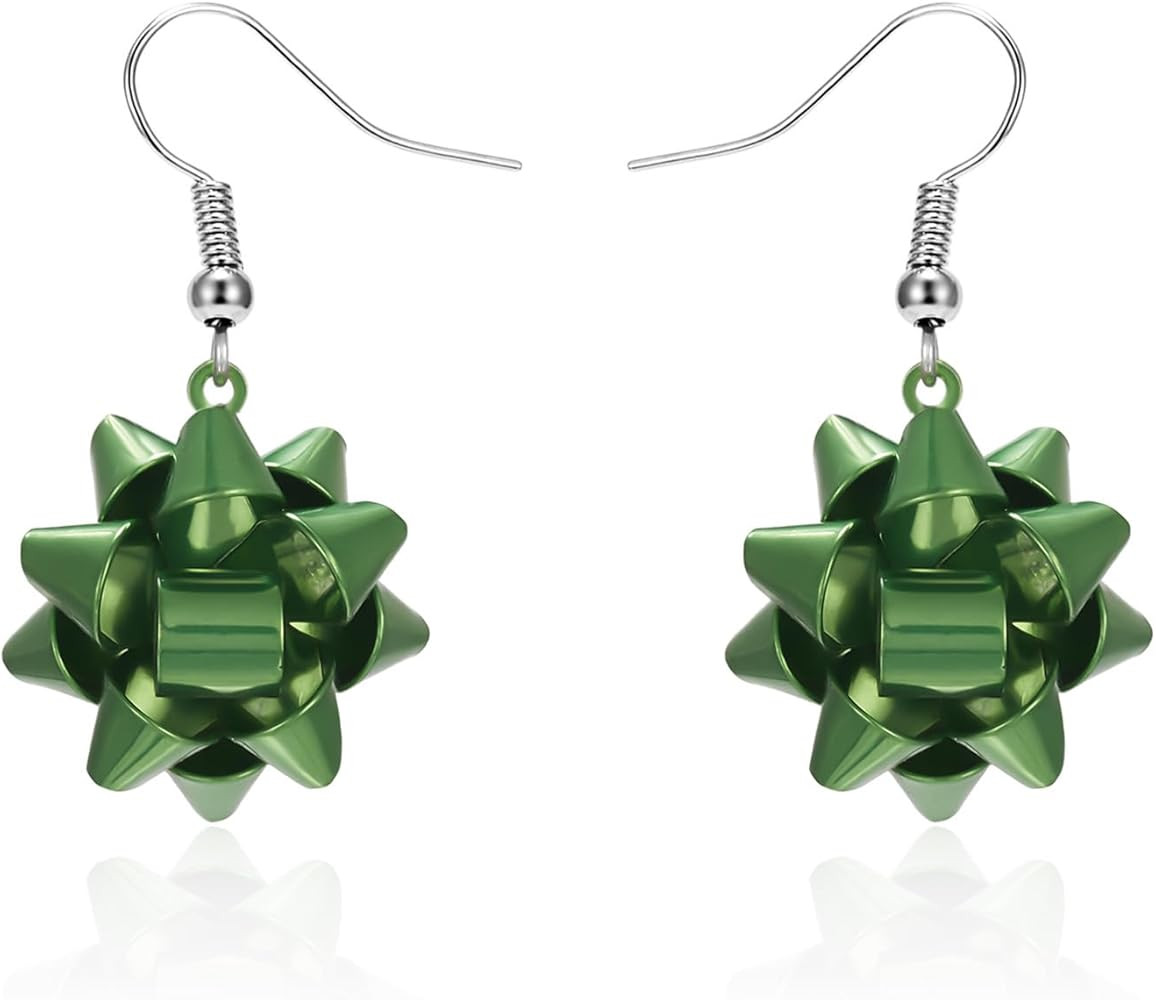 Christmas Bow Earrings for Women Cute Red Green Holiday Xmas Bow Stud Earrings Fashion Knot Bows ... | Amazon (US)