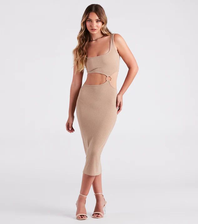 Sultry Mood Cutout Bodycon Midi Dress | Windsor Stores