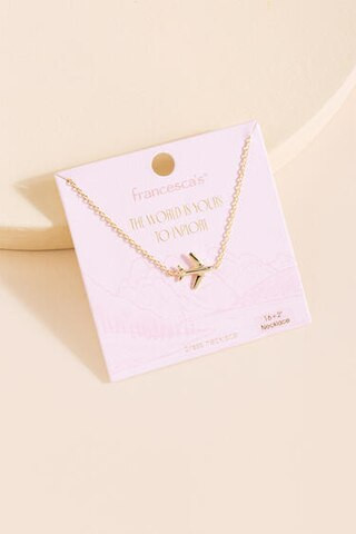 Delicate Carded Airplane Pendant Necklace - francesca's | Francesca's