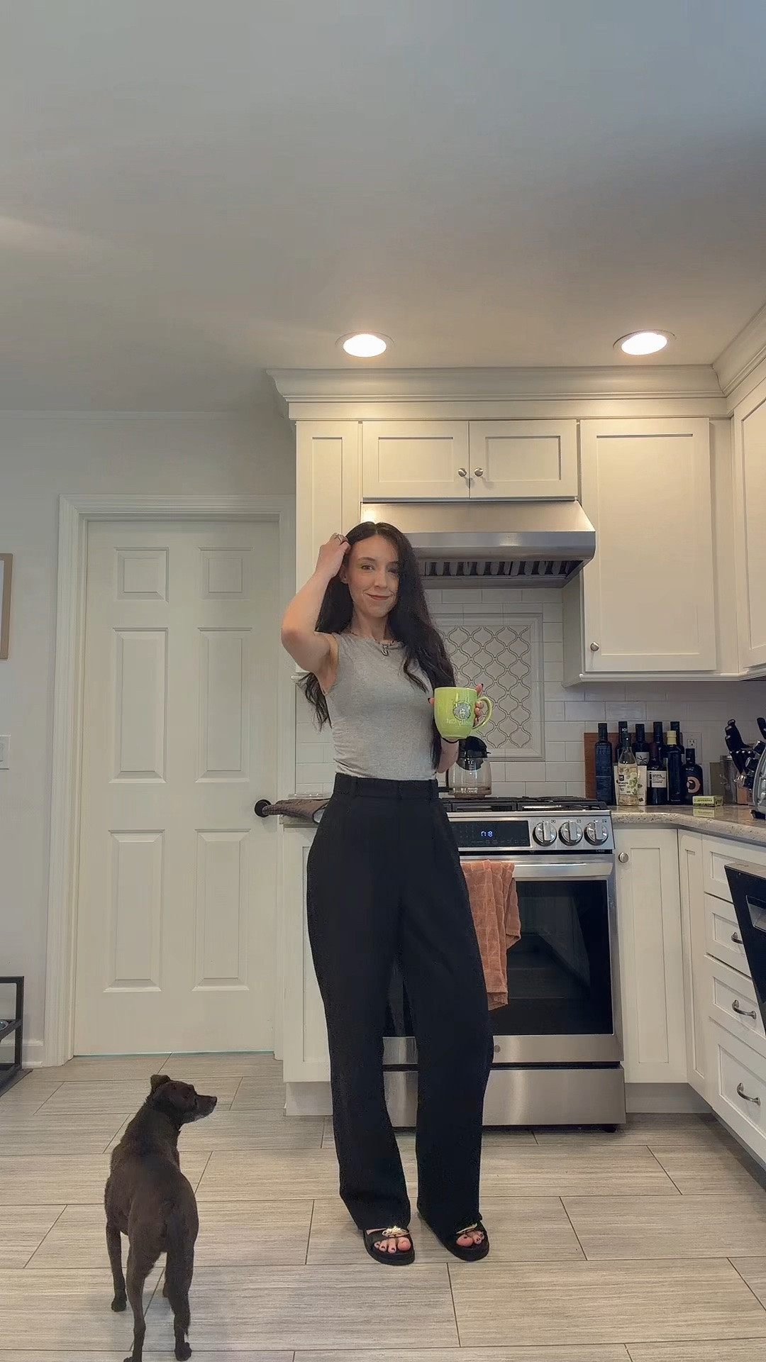 this outfit feels like the adult version of what i thought cool girls wore in 2007

gray tank, black pants, and Dolce Vita sandals on repeat all summer

#LTKootd #LTKSeasonal #LTKWorkwear