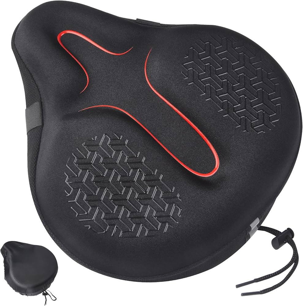 Zacro Wide Bike Seat Cushion, Gel Padded Large Bike Seat Cover for Men Women Comfort, Extra Soft ... | Amazon (US)