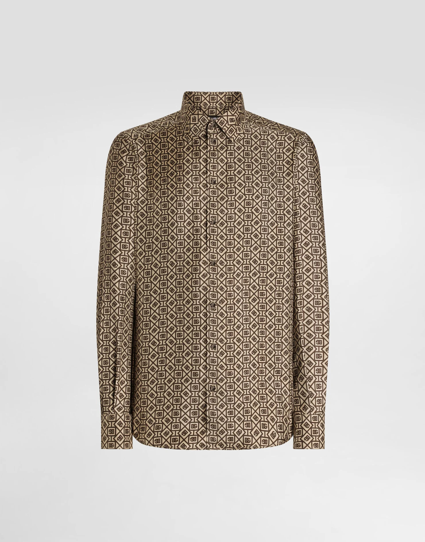 Printed silk twill martini shirt | Dolce & Gabbana US