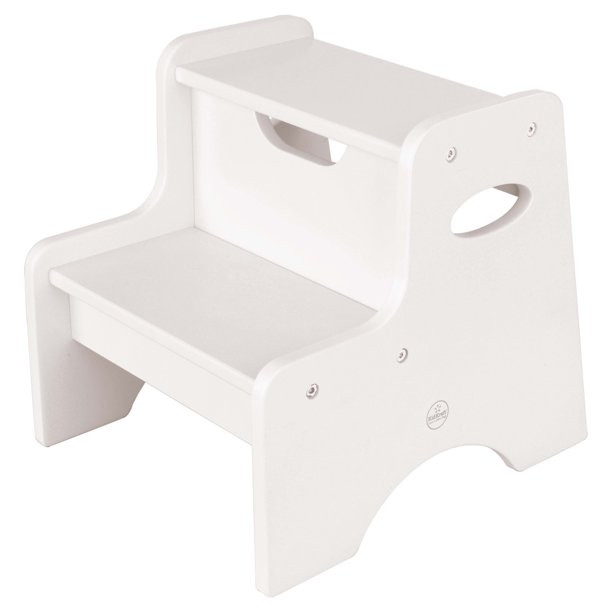KidKraft Wooden Two-Step Children's Stool with Handles - White | Walmart (US)