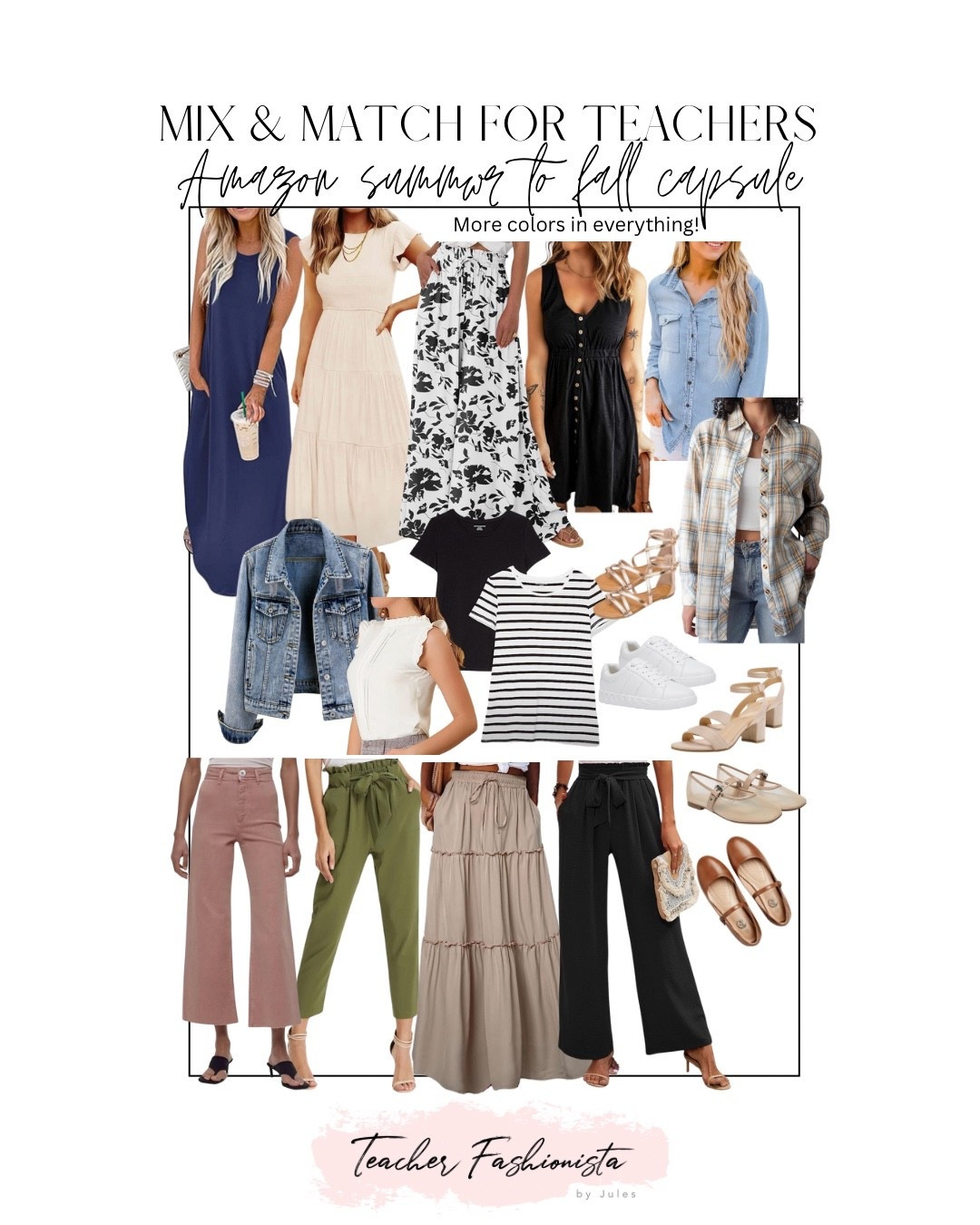 Amazon Summer to fall mix & match capsule for teacher outfits! 

#LTKStyleTip #LTKSeasonal #LTKFindsUnder50