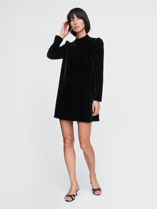 Recycled Velvet Puff Sleeve Mini Dress | Gap (US)