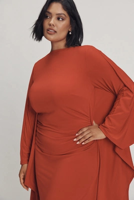 Eloquii Plus Cape Jersey Maxi Dress | Anthropologie (US)