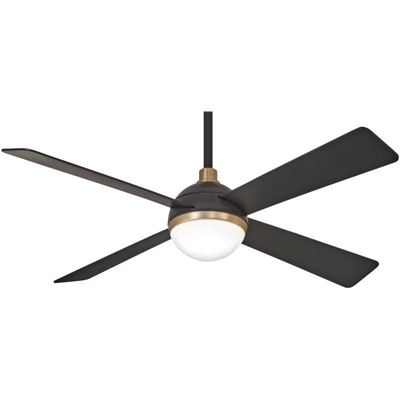 54" Minka Aire Modern Indoor Ceiling Fan with LED Light Remote Control Brushed Carbon Glass Shade... | Target
