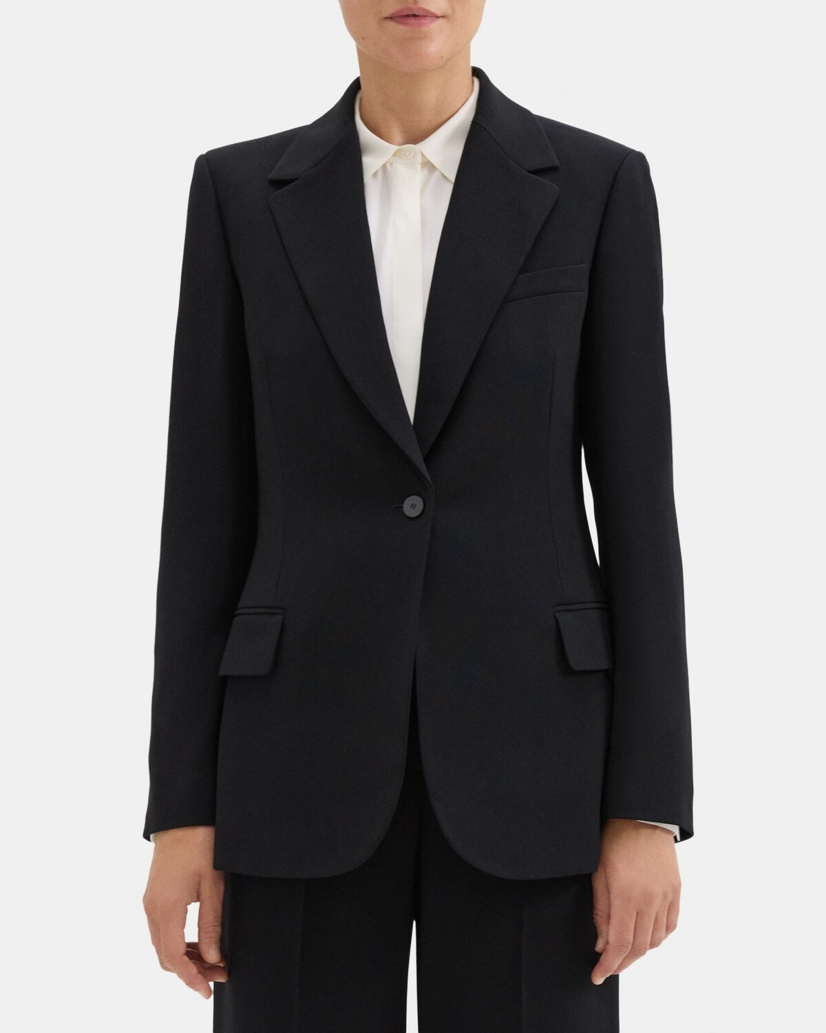 Crepe Fitted Blazer | Theory Outlet | Theory Outlet