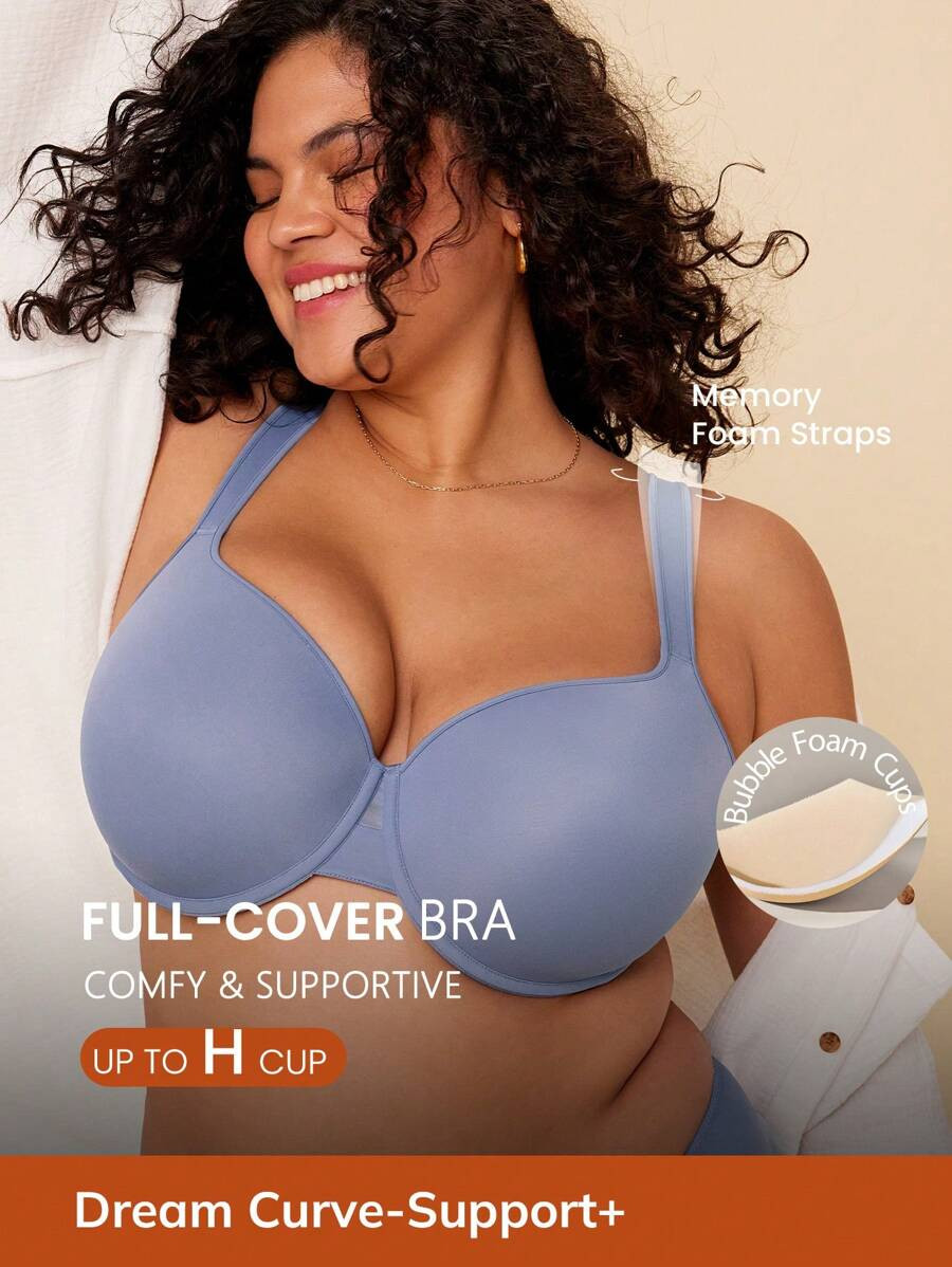 LUVLETTE Plus Dream Curve Support + Full Coverage T-Shirt Bra | SHEIN