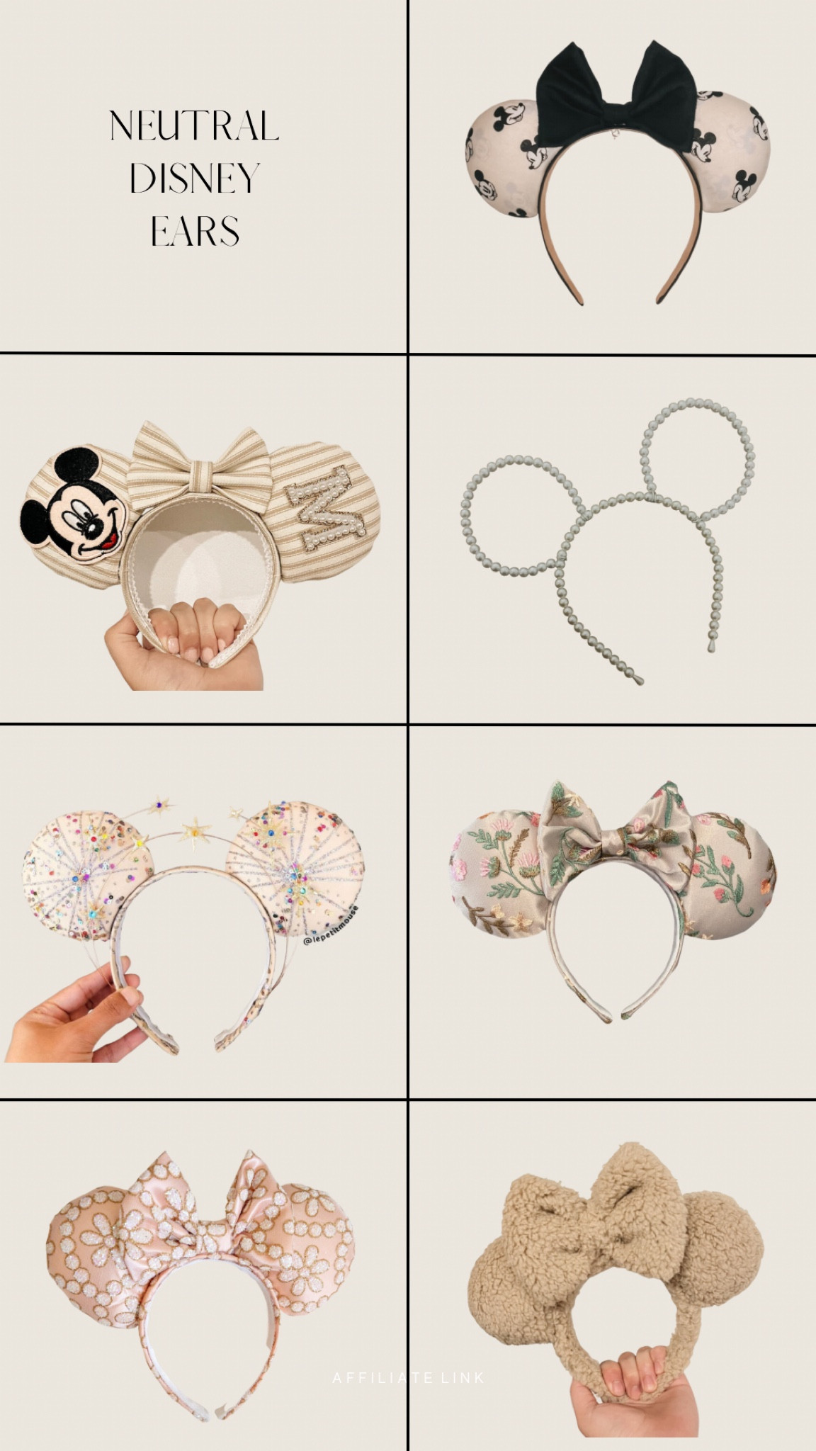 neutral Disney ears

#disneyears #neutraldisney #disney #disneyworld #disneyland #mickeyears #minniemouseears #minnieears #ears #bows #minniebow

#LTKtravel #LTKFind #LTKkids