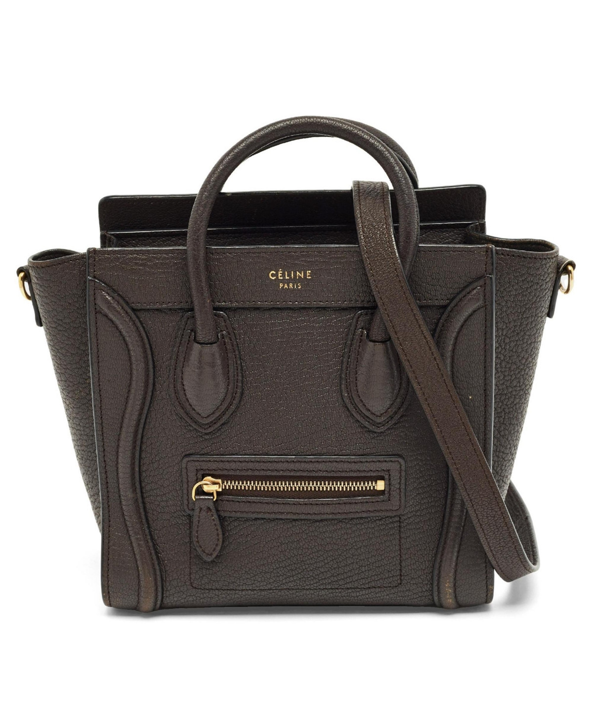 Pre-Owned Celine Women's Luggage Tote in Grained Leather - Natural | Macy's