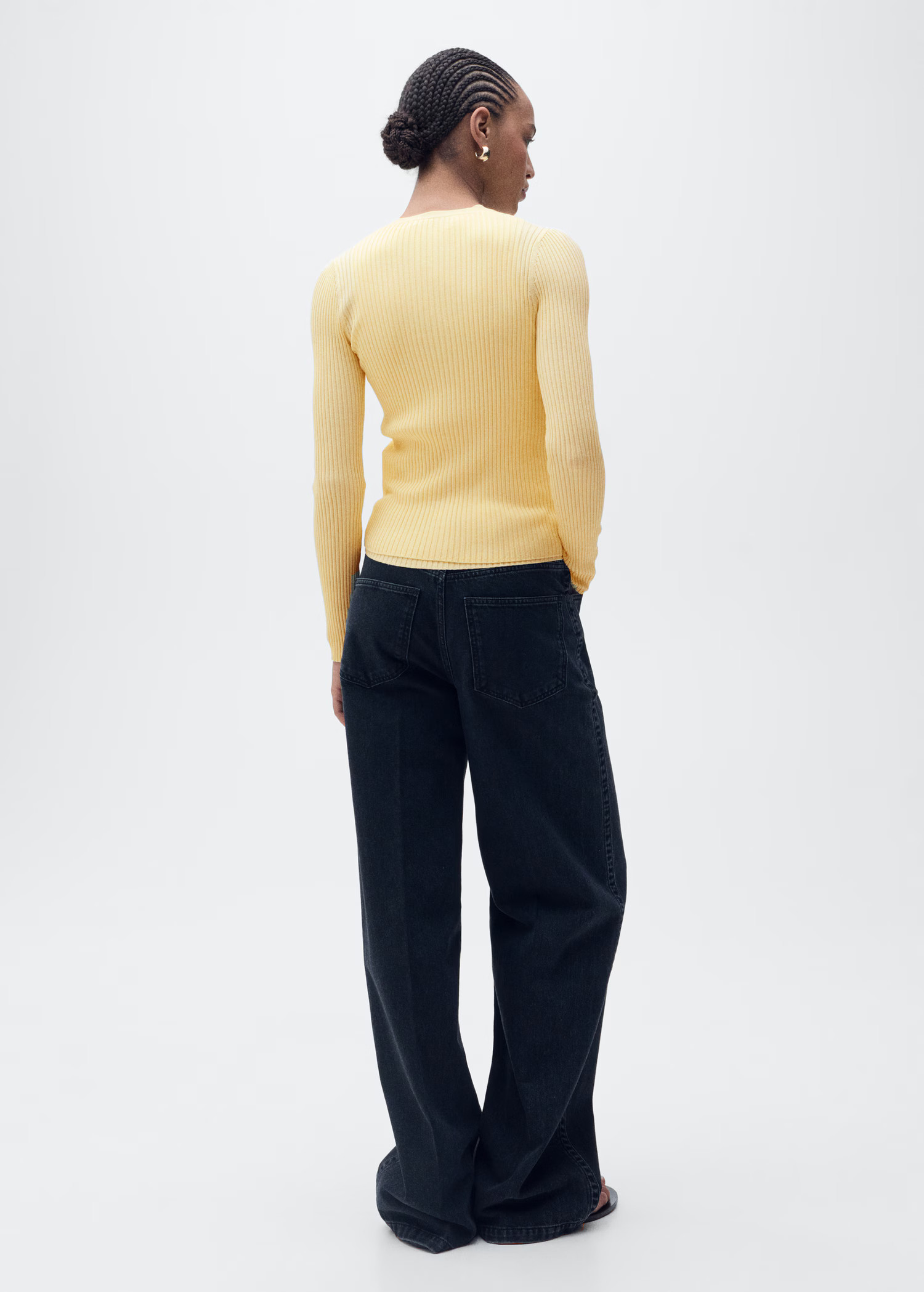 V-neck rib-knit cardigan | Mango (US/MX/AU)