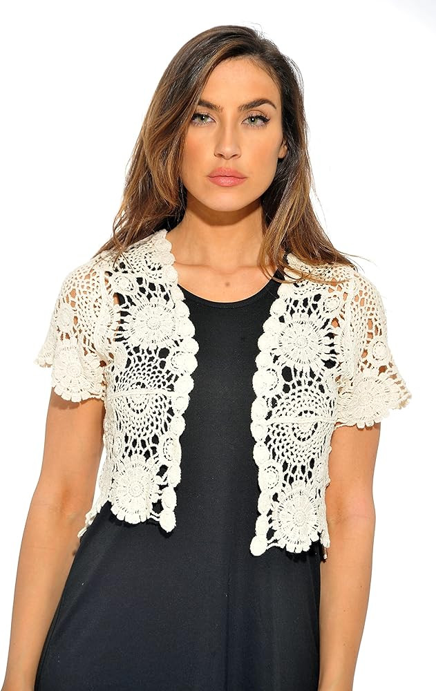 Just Love Bolero Shrug Floral Crochet Women Cardigan | Amazon (US)