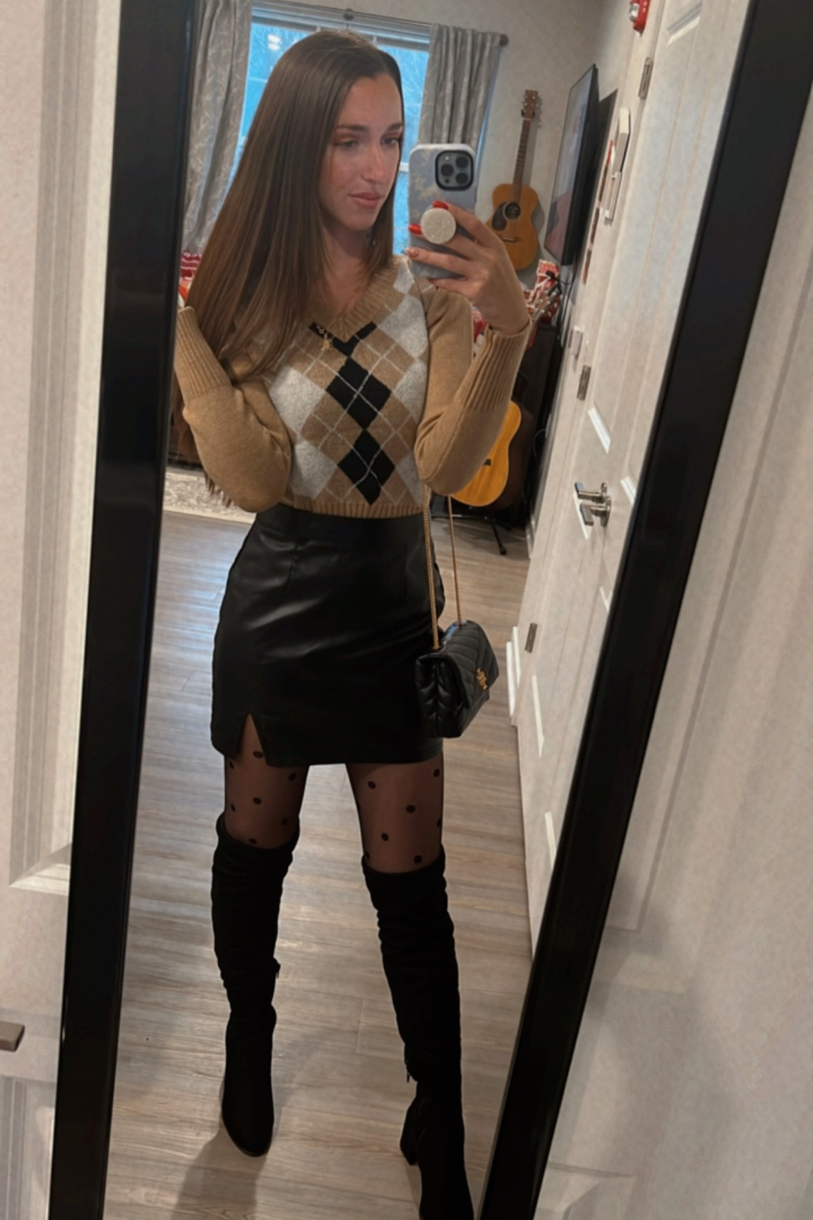 Obsessed with this outfit & stockings for a cute winter night out 🖤 

#LTKunder100 #LTKunder50 #LTKshoecrush