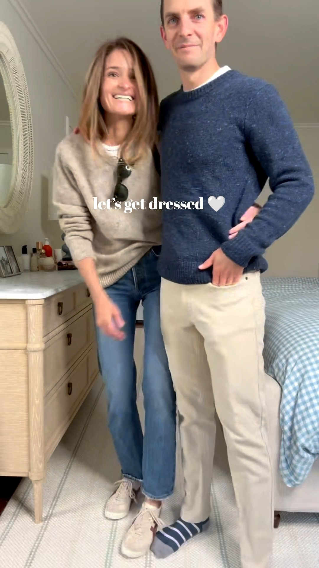 Boyfriend (read husband) sweater alert! Sometimes I gravitate towards men’s sweaters for the naturally oversized fit and this Alex Mill Donegal is the perfect example. It’s relaxed yet polished, very warm but not itchy and the flecked yard is just an incredible detail that adds just the right amount of surprise. Made for the north west coast of Ireland, this sweater is next level comfort for the elements but nice enough to wear to work. She comes in several beautiful colors too! • AGOLDE 90’s in the dark denim wash! These jeans have always been my summer go to in the lighter wash, but now that I found the dark denim, I’ll wear these on repeat all Fall and Winter long. These are truly at the top of my rotation • J. Crew relaxed premium weight tee is my absolute favorite for layering under sweaters. The collar peeks out perfectly from the crew neck of the sweater. • Liffner bag. Investment piece for sure but a worthy one! Ties every outfit together so beautifully in a chocolate brown that is the Fall color of the year. • Tiger sneaks always seem to sell out so make sure you heart on LTK to get alerted when they come back in stock! 

Sizing notes:

Sweater: wearing a size small, jeans: run tts (wash in control), in a 25. White tee: wearing a small. Linking a similar Jcrew sweater for a very similar look for less 

#LTKStyleTip #LTKSeasonal #LTKMens