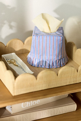 Fabric Printed Ruffle Tissue Box Cover | Anthropologie (US)