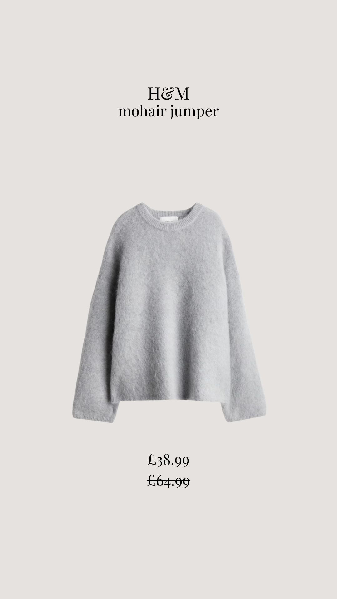 Best selling H&M oversized mohair jumper reduced to £52.00 from £64.99 in their Black Friday sale!  

 #LTKCyberWeek #LTKuk #LTKwinter