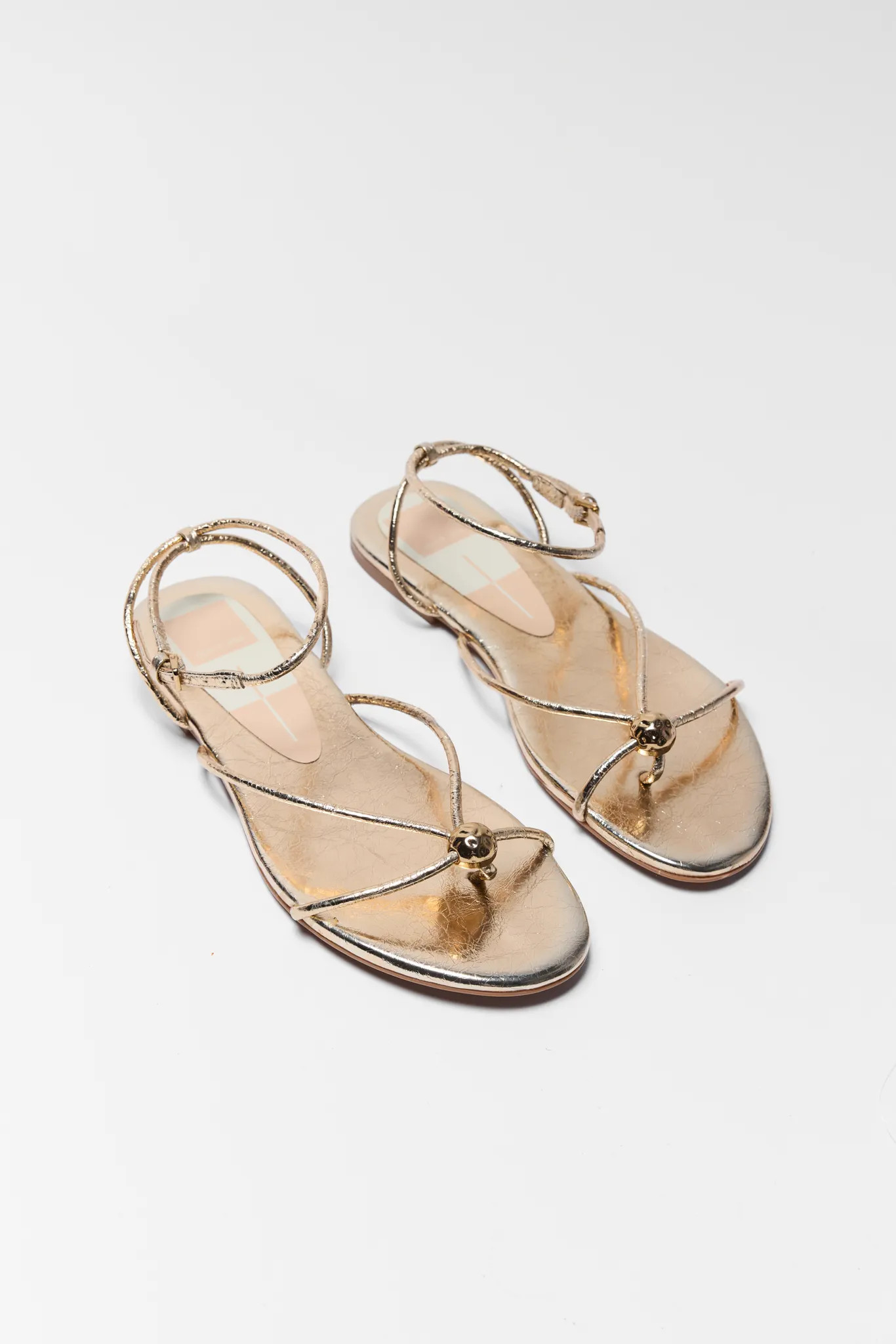 Kenley Gold Leather Strappy Sandals | Avara