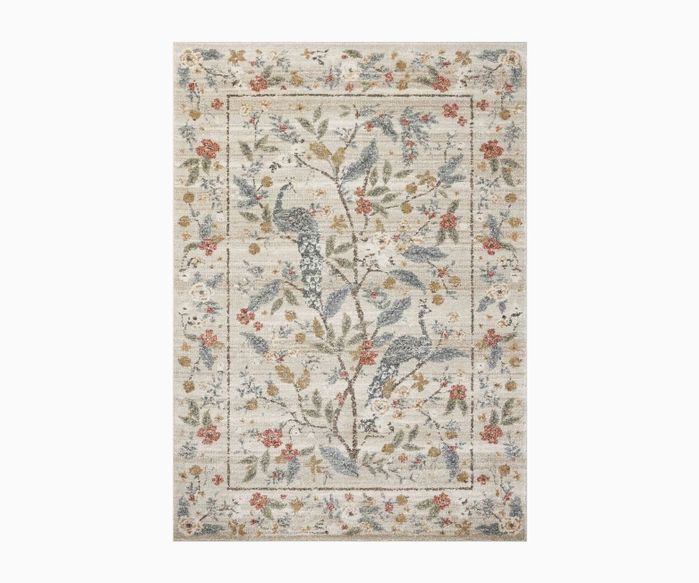 Laurel Peacock Garden Cream Power Loomed Rug | Rifle Paper Co. | Rifle Paper Co.