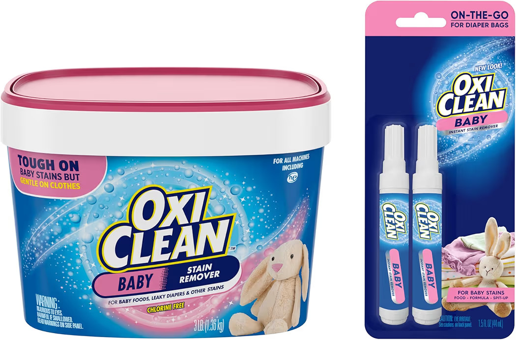 OxiClean Baby Stain Soaker, 3 lb + 2-Pack OxiClean Baby Laundry Stain Remover Pens | Amazon (US)