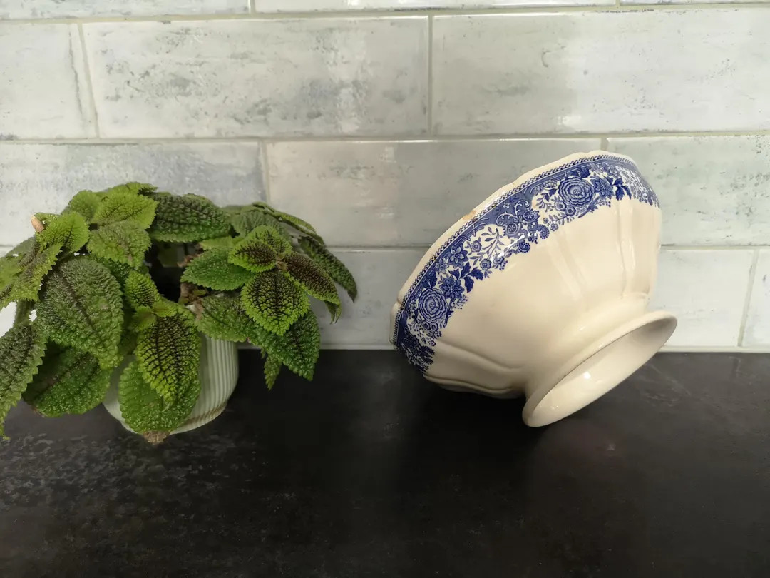 Blue Salad or Fruit Ball on Foot - Villeroy Boch Burgenland - Serving Bowl - Etsy | Etsy (US)