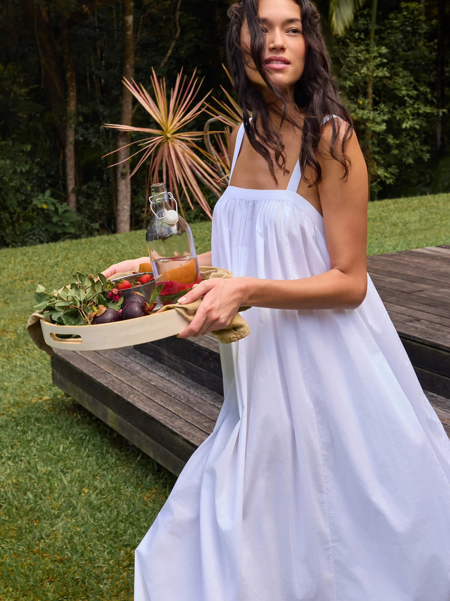 Coastal Poplin Emmy Dress - White | Faherty