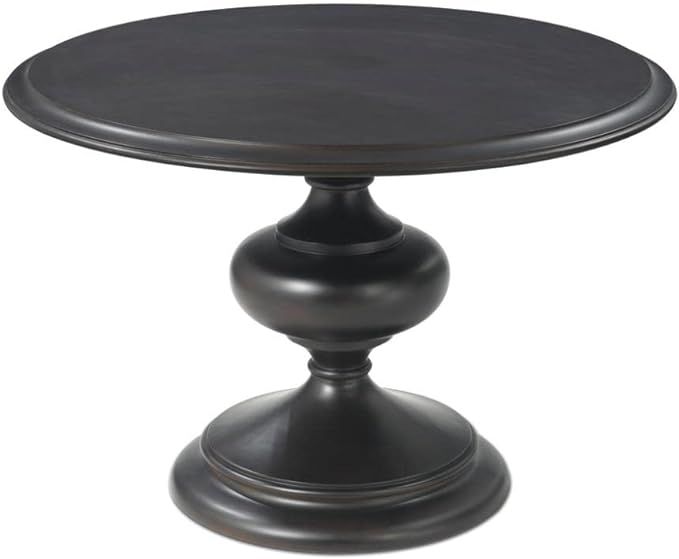 Bassett Mirror Grimes 48" Round Wood Dining Table in Espresso Rubbed Black Wood | Amazon (US)