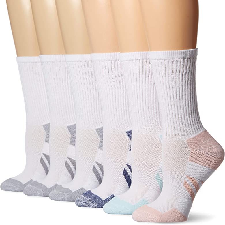 Amazon Essentials Women's 6-Pack Performance Cotton Cushioned Athletic Crew Socks | Amazon (US)
