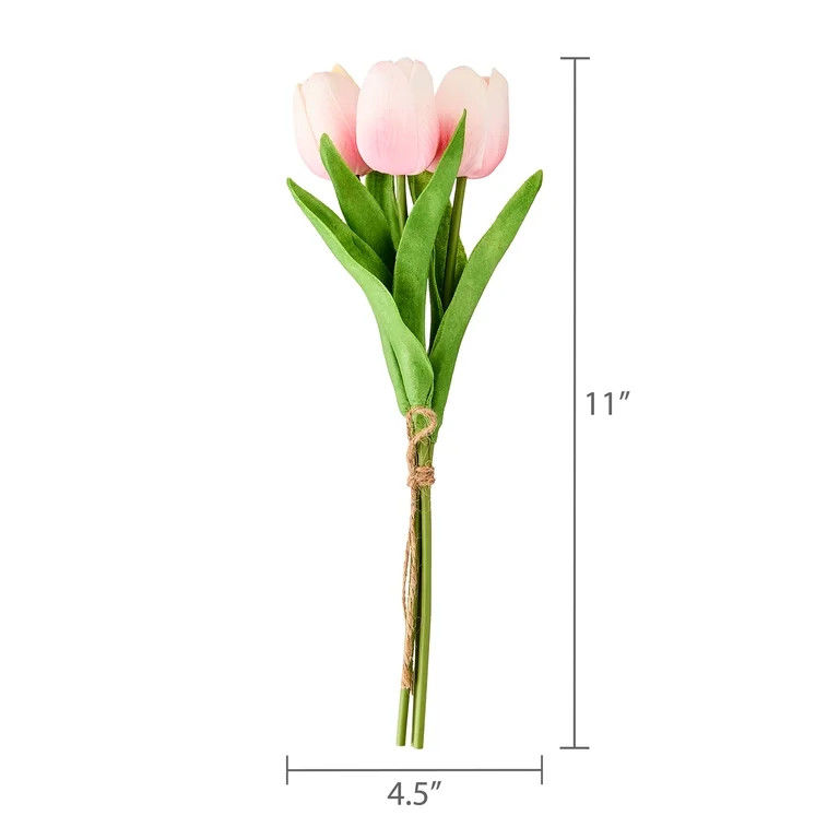 Artificial Tulip Bundle, Pink, 11", Easter by Way To Celebrate | Walmart (US)