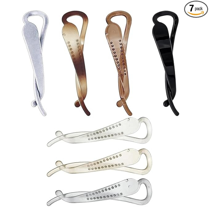 7Pcs French Twist Banana Clips for Women - Matte Minimalist Hair Barrettes | Non-Slip Ponytail Ho... | Amazon (US)