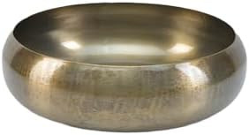 Serene Spaces Living 10.5" Vintage Gold Round Iron Bowl, Large Table Centerpiece, Gold Container ... | Amazon (US)