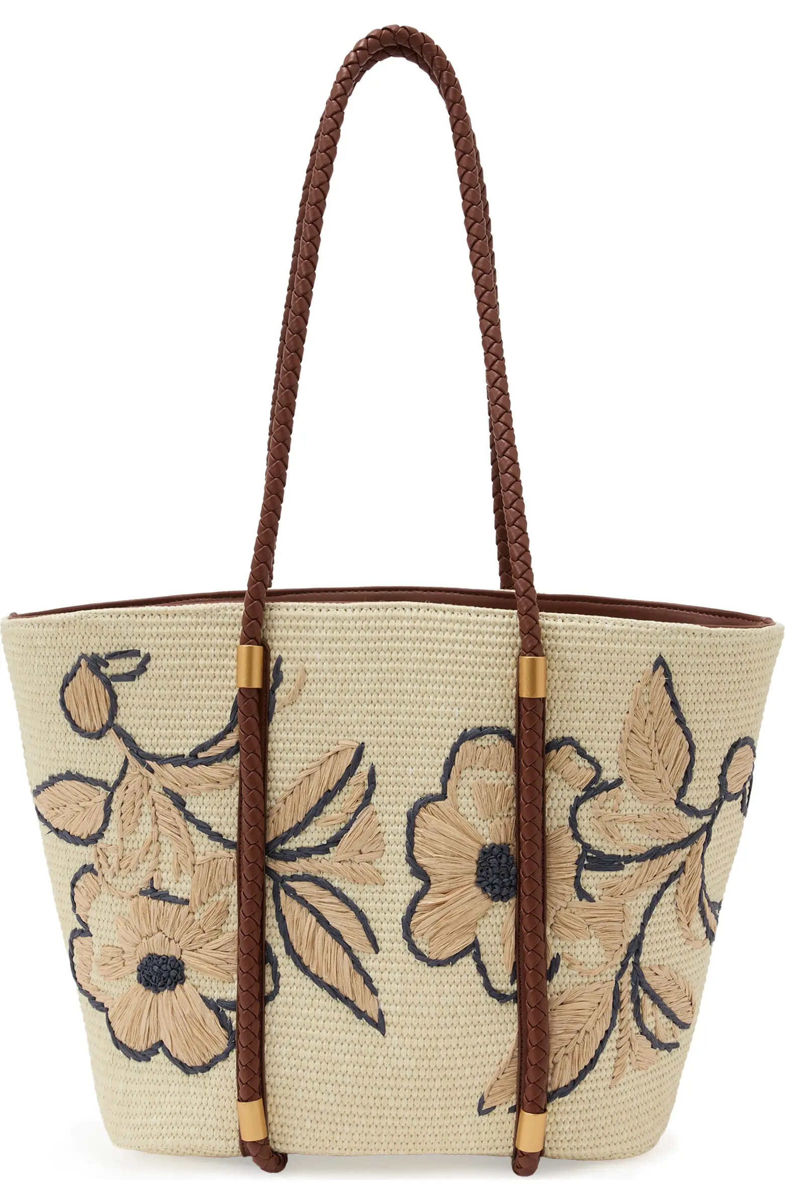 Rae Embroidered Straw Tote | Nordstrom
