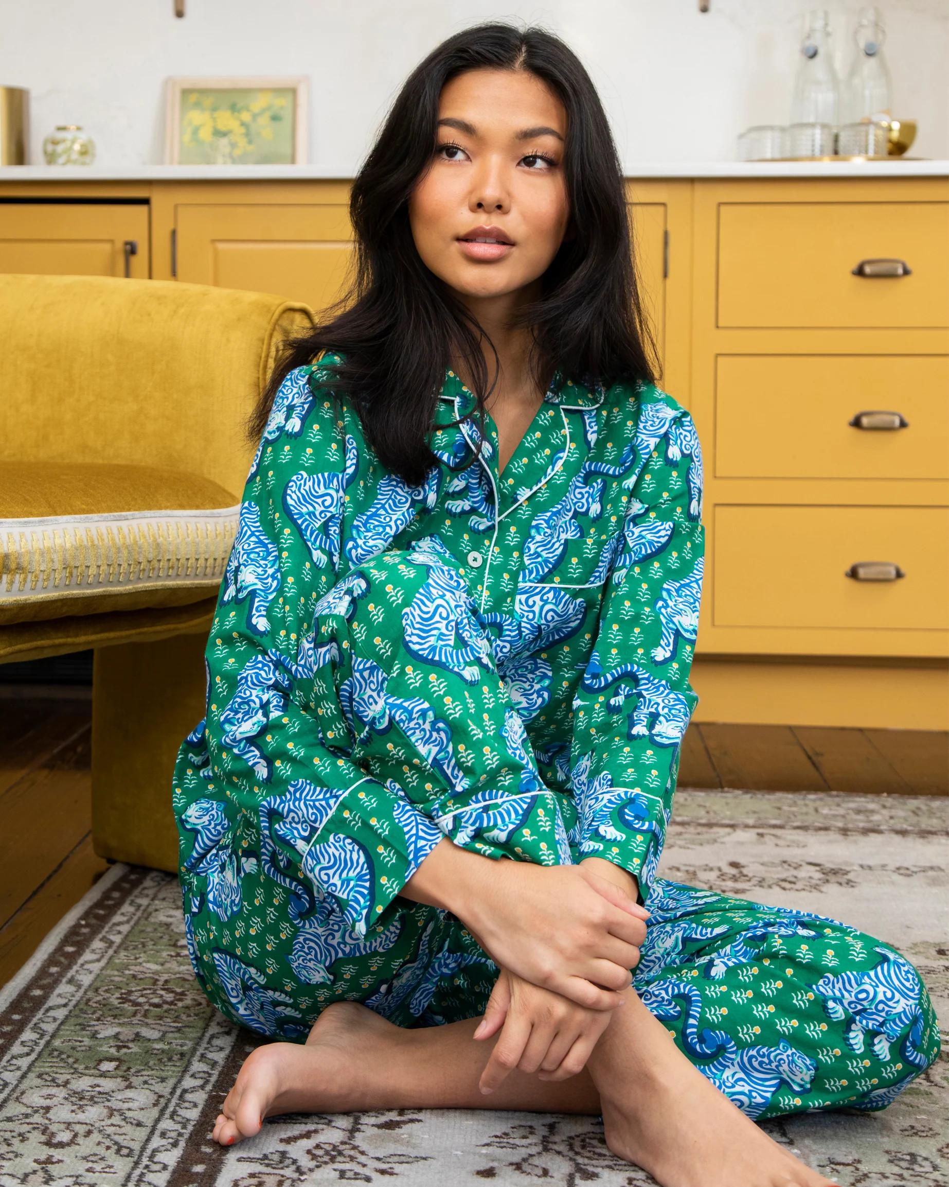 Tiger Queen - Long PJ Set - Jade | Printfresh