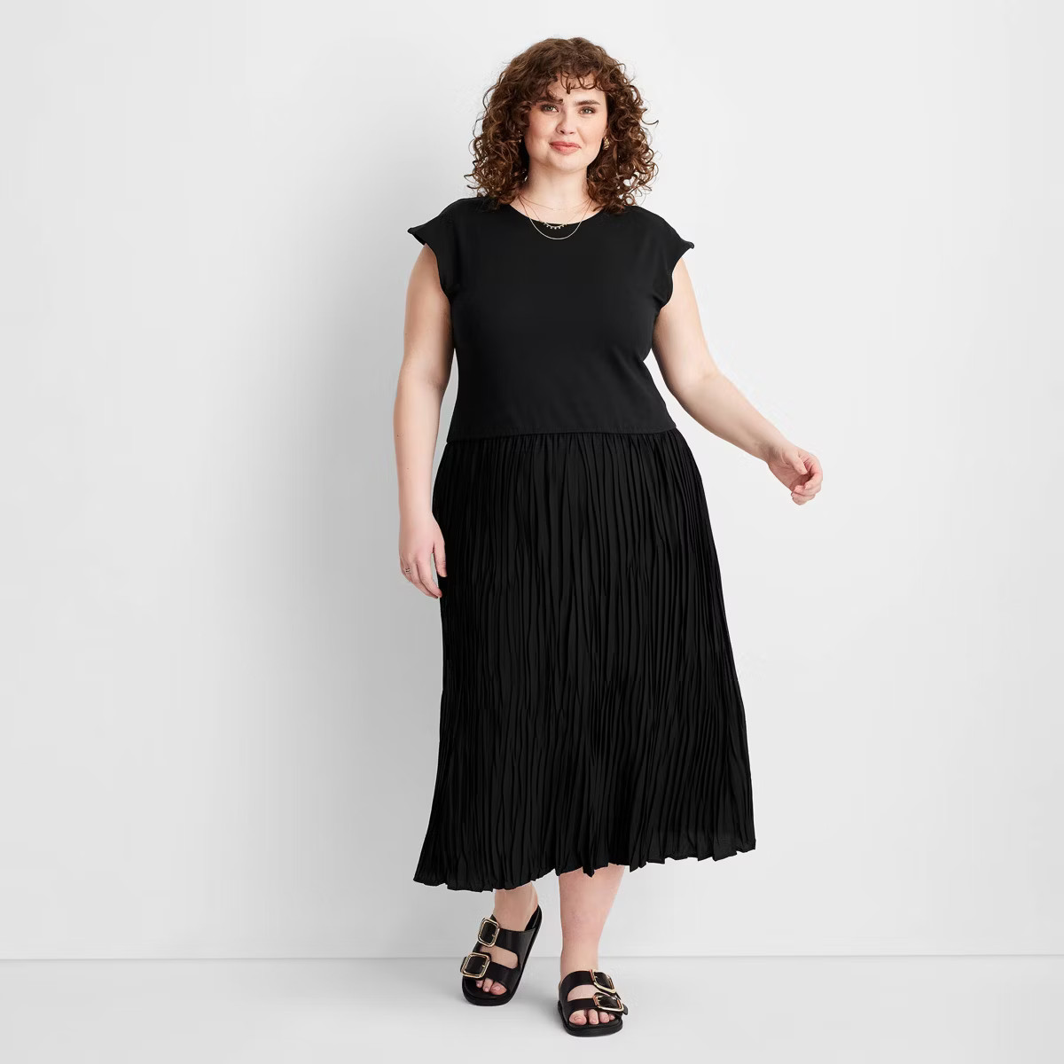 Women's Short Sleeve Drop Waist Maxi Dress - Future Collective Black | Target
