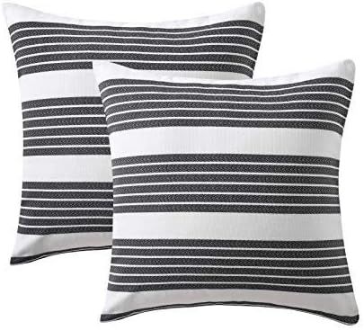 Eggishorn 100% Cotton Throw Pillow Cover Indoor/Outdoor Cushion Cover - (18"x18", Black White Str... | Amazon (US)