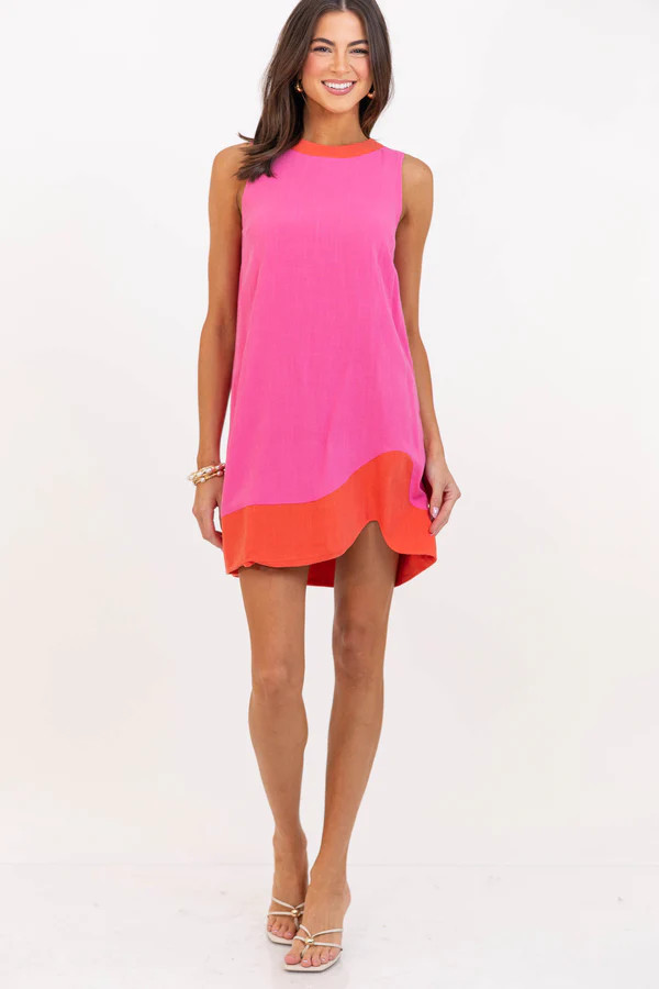 At The Edge Fuchsia Shift Dress | The Mint Julep Boutique