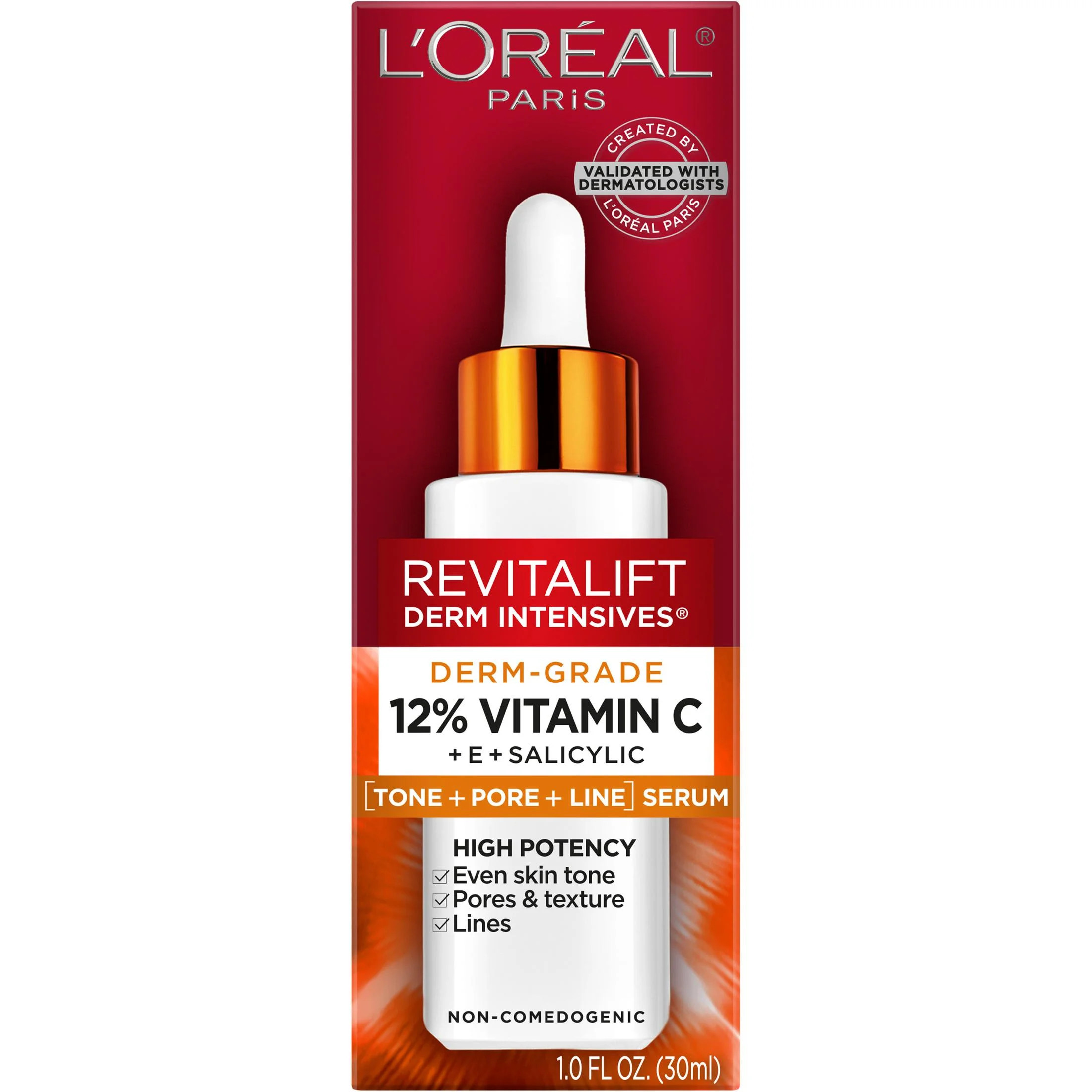 L'Oreal Paris Revitalift 12 percent Pure Vitamin C, E, Salicylic Acid Serum, Brightening, 1 fl oz | Walmart (US)