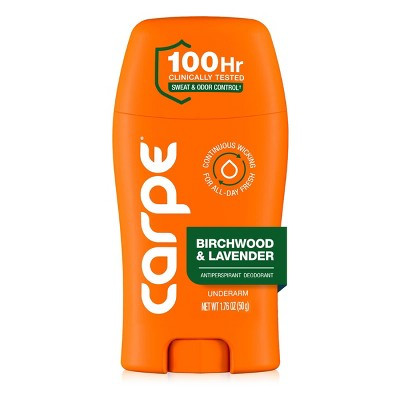 Carpe Women's 100HR Sweat & Odor Control Antiperspirant Deodorant - Birchwood & Lavender - 1.76oz: Paraben-Free, Phthalate-Free, Vegan | Target