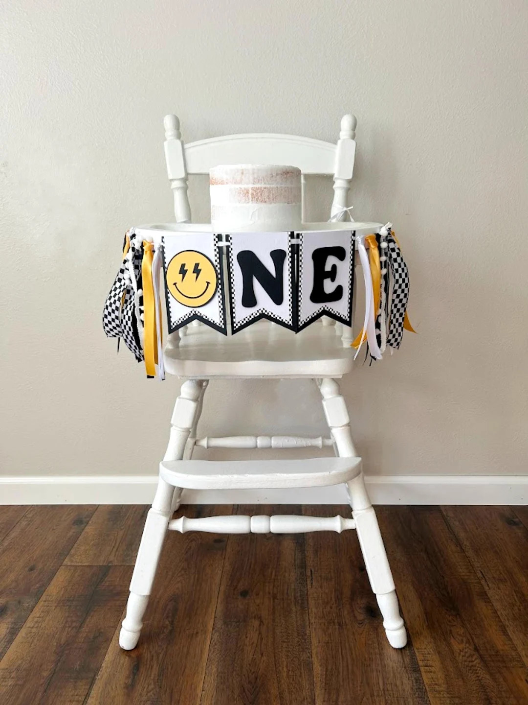 Happy Dude High Chair Banner, One Cool Dude Party Sign, Yellow Smile Face Birthday Decoration, Tw... | Etsy (US)