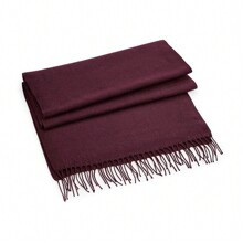 Unisex Classic Woven Oversized Scarf Burgundy | SHEIN