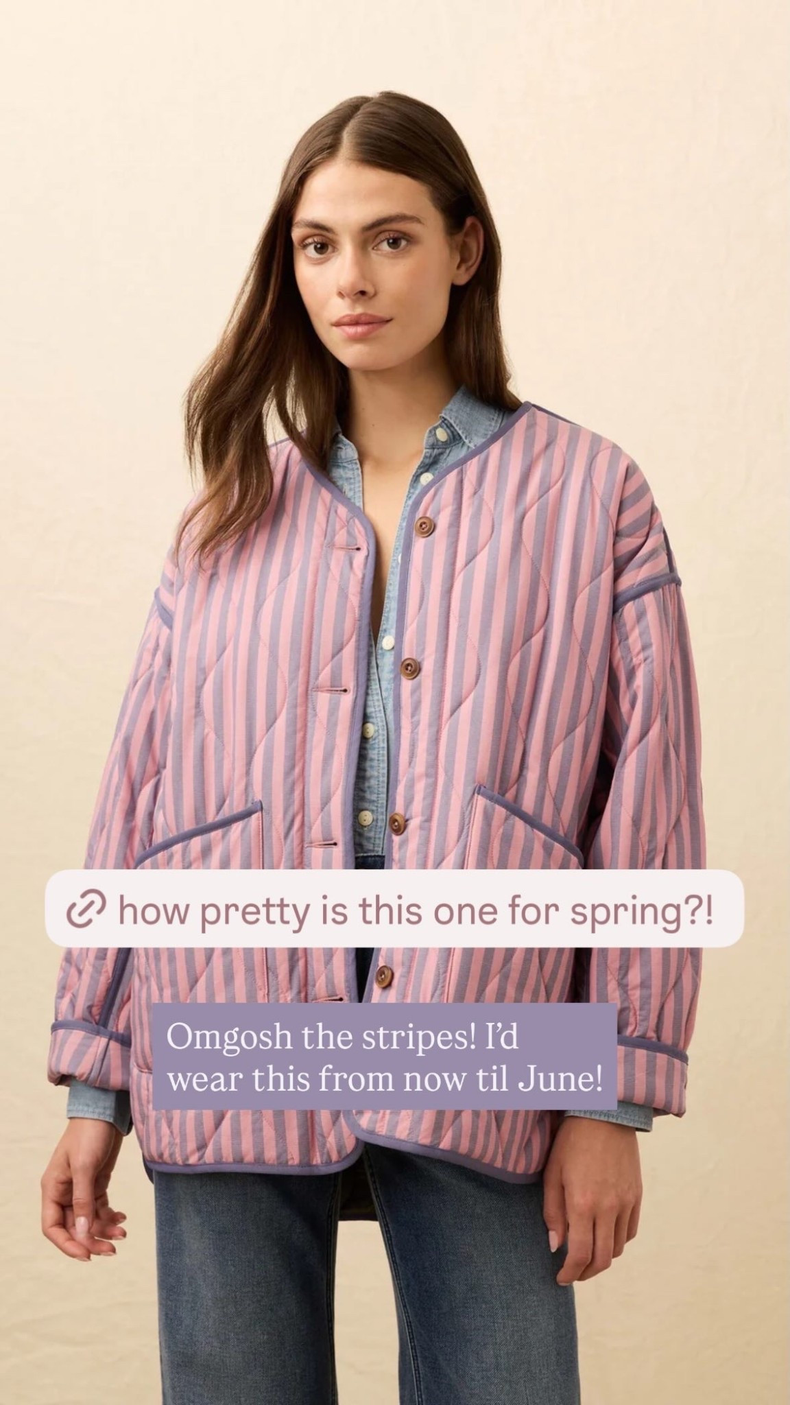 Omgosh the stripes! I’d wear this from now til June! Love the collarless style & the candy colors for spring but also to brighten up a dreary day & works with anything from a vacation outfit (so cute for travel!) or a spring outfit! 

#LTKootd #LTKSeasonal #LTKgrwm