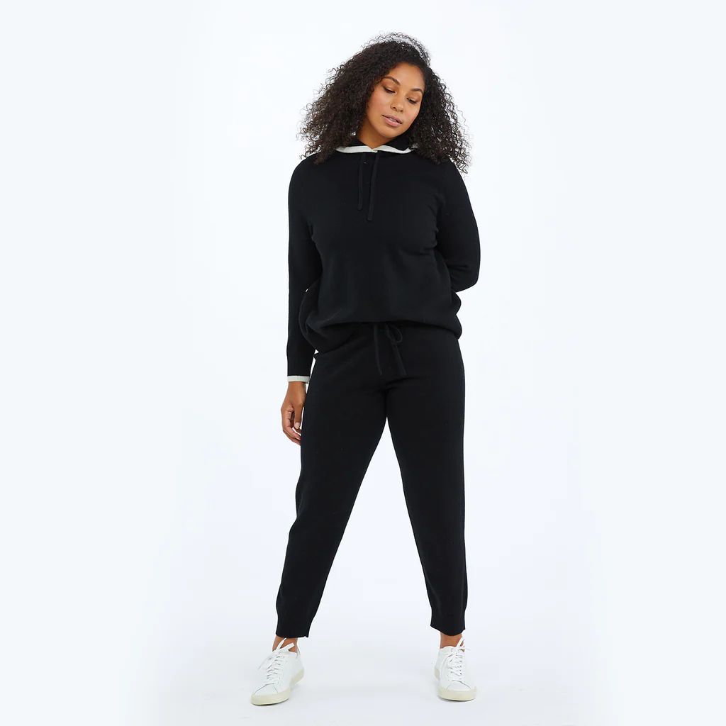 The Coziest Cashmere Blend Jogger - Toffee & White Sand | SummerSalt