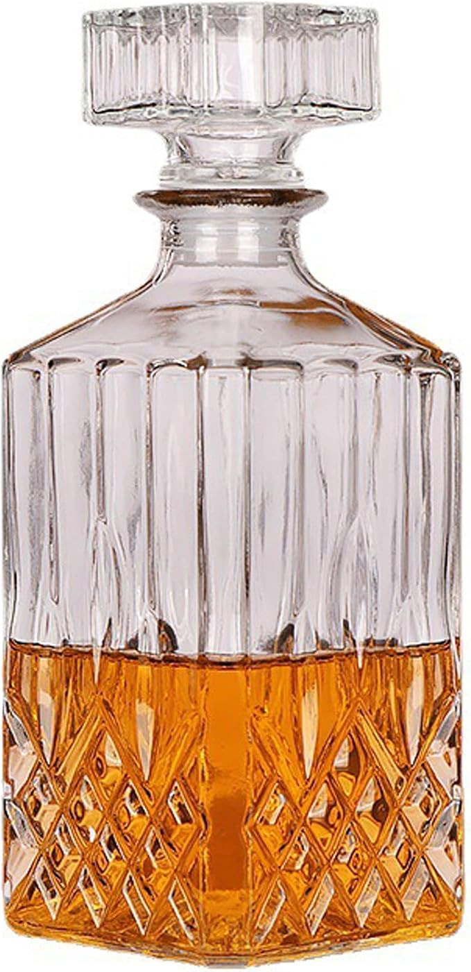 1PCS 33.8 oz Diamond Decanter Whiskey Decanter Crystal Whiskey Bottle – For Whiskey, Bourbon, S... | Amazon (US)