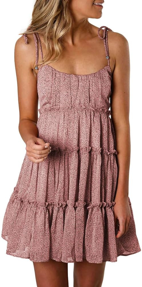 Womens Square Neckline Long Sleeve Floral Print Mini Dress | Amazon (US)