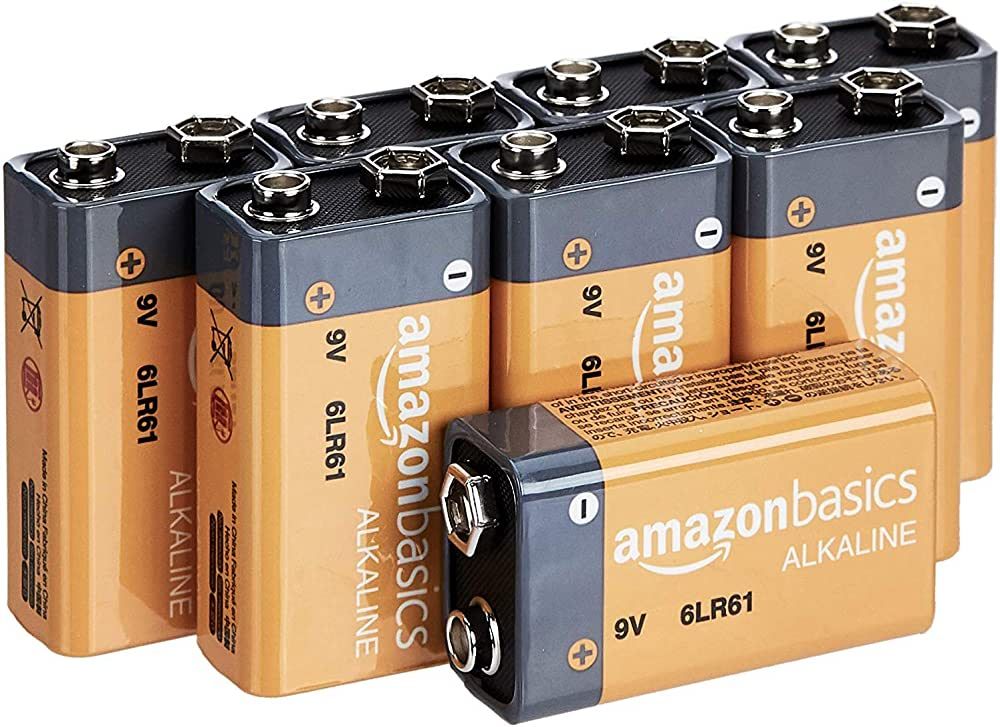 Amazon Basics 8-Pack 9 Volt Alkaline Performance All-Purpose Batteries, 5-Year Shelf Life, Packag... | Amazon (US)