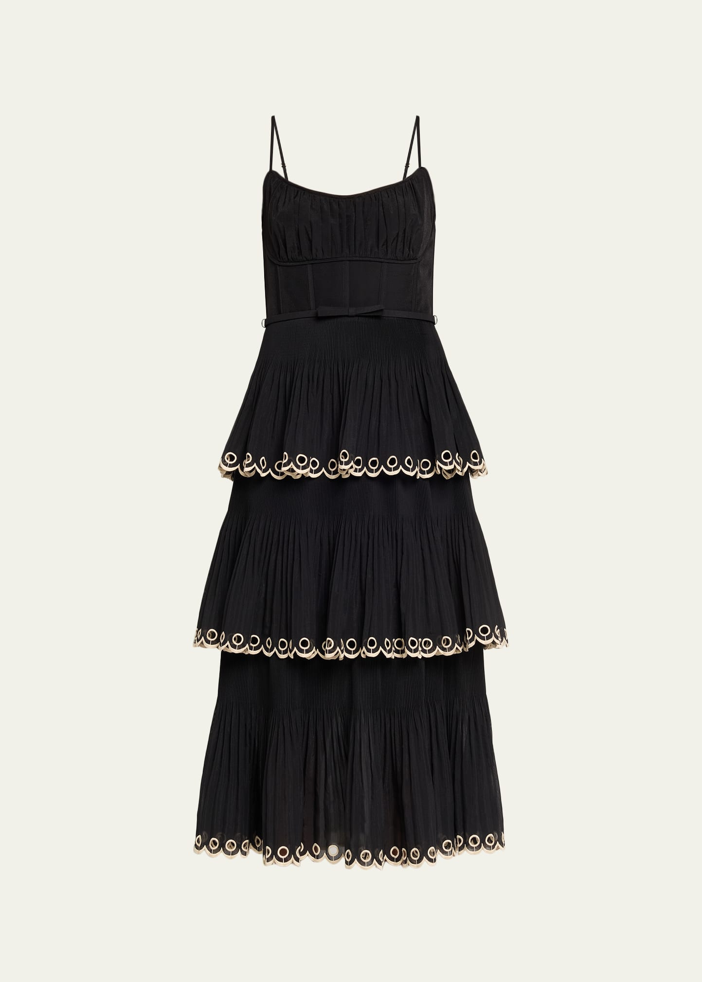 Zimmermann Embroidered Tiered Midi Dress | Bergdorf Goodman