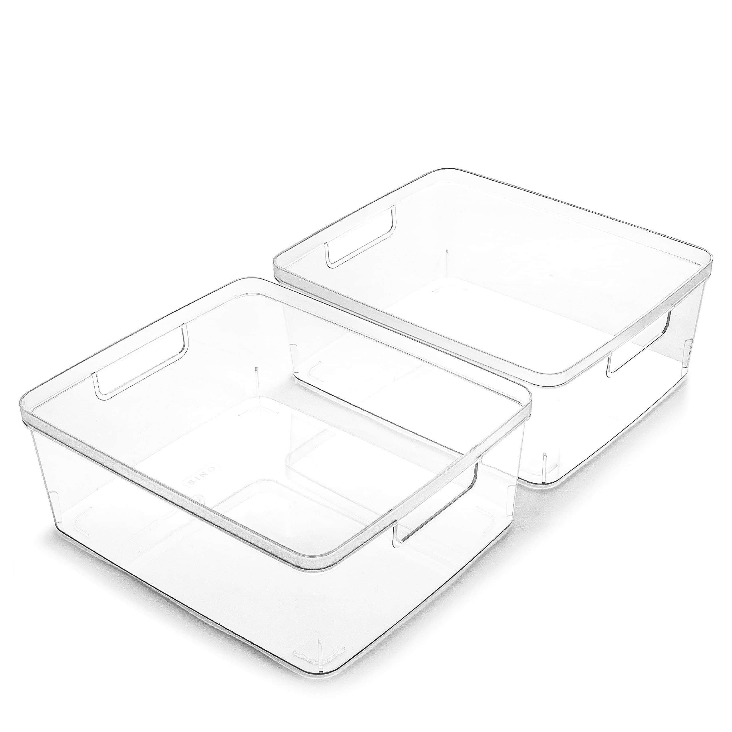 BINO | Plastic Storage Bins, Medium - 2 Pack | THE LUCID COLLECTION | Multi-Use Built-In Handles ... | Amazon (US)