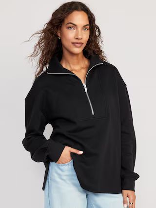 Oversized Half-Zip Tunic for Women | Old Navy (US)